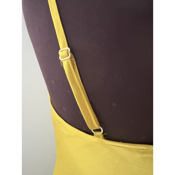 Sbetro Slip Dress Size Small Gold Silky Spaghetti Strap Forest Fairy Whimsigoth - Picture 4 of 14
